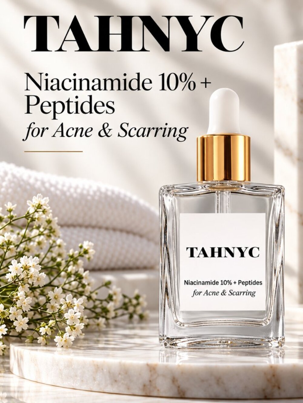 MSRP $38 | TAHNYC Niacinamide 10% + Peptides for Acne & Scarring –1oz/30ml- NIB